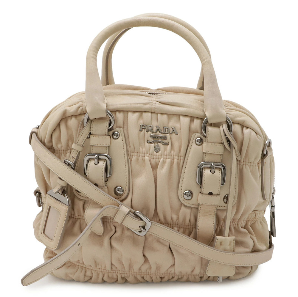 Prada Gathered Handbag Crossbody Bag Nappa Leather CIPRIA Pink